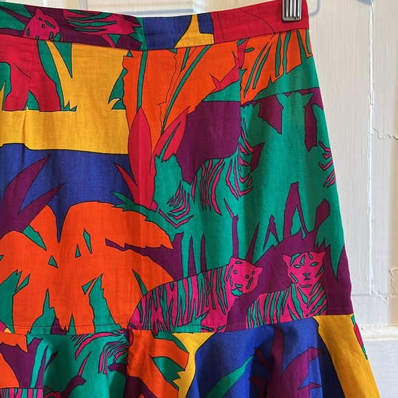 Bergdorf Goodman Super rare vintage safari print skirt - Picture 2 of 7